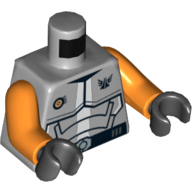 Armure d'escouade galaxie torse avec '30' sur le dos motif imprimé, bras orange, mains noires (Torso Galaxy Squad Armor with '30' on Back Print, Orange Arms, Black Hands)