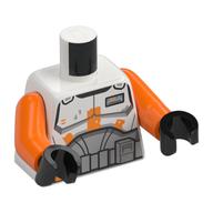 Torse Armure, Clone Trooper, Orange Marquages motif imprimé (Commandant Cody), bras orange, mains noires (Torso Armor, Clone Trooper, Orange Markings Print (Commander Cody), Orange Arms, Black Hands)
