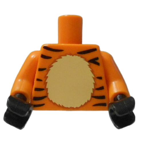 Rayures de tigre de torse, beige ventre motif imprimé, bras orange, mains noires (Torso Tiger Stripes, Tan Stomach Print, Orange Arms, Black Hands)
