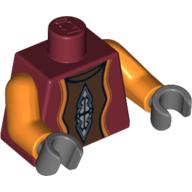Visuel indicatif Rebrickable de Torse neimoidian viceroy motif imprimé, bras orange, mains gris bleuté foncé (Torso Neimoidian Viceroy Print, Orange Arms, Dark Bluish Gray Hands)