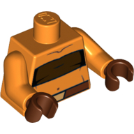 Visuel indicatif Rebrickable de Haut de sangle de torse et motif imprimé ceinture (Ahsoka Tano), bras orange, mains brun rougeâtre (Torso Strap Top and Belt Print (Ahsoka Tano), Orange Arms, Reddish Brown Hands)