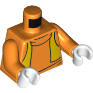 Pull torse avec motif imprimé gilet jaune (Goofy), bras orange, mains blanches (Torso Sweater with Yellow Vest Print (Goofy), Orange Arms, White Hands)
