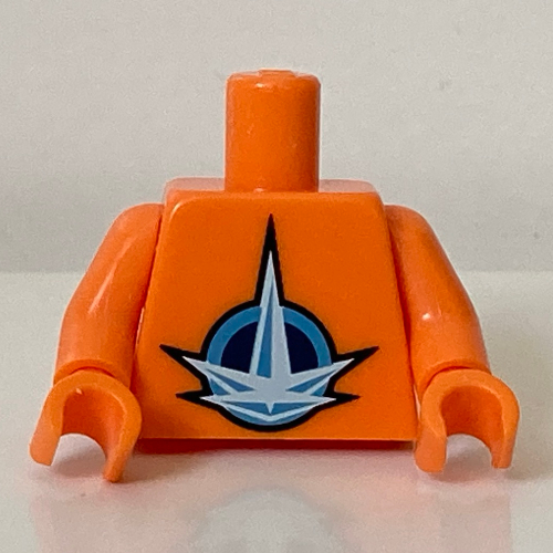 Torse LEGO univers lien astronaute motif imprimé, bras et mains orange (Torso LEGO Universe Nexus Astronaut Print, Orange Arms and Hands)
