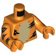 Rayures de tigre de torse, beige ventre motif imprimé, bras et mains orange (Torso Tiger Stripes, Tan Belly Print, Orange Arms and Hands)