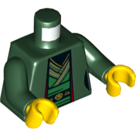 Robe torse, tunique, imprimé ceinture (Harumi), bras vert foncé, mains jaunes (Torso Robe, Tunic, Belt Print (Harumi), Dark Green Arms, Yellow Hands)