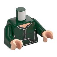 Visuel indicatif Rebrickable de Torse, sweat à capuche, garniture blanche, motif imprimé poche, bras vert foncé, mains nougat clair (Torso, Hoody, White Trim, Pocket Print, Dark Green Arms, Light Nougat Hands)