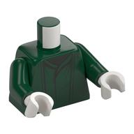 Torse, vert foncé robe motif imprimé, bras vert foncé, mains blanches (Torso, Dark Green Robe Print, Dark Green Arms, White Hands)