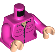 Visuel indicatif Rebrickable de Veste torse avec poches, Motif imprimé boutons, bras rose foncé, mains nougat clair (Torso Jacket with Pockets, Buttons Print, Dark Pink Arms, Light Nougat Hands)