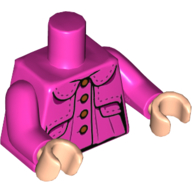 Visuel indicatif Rebrickable de Torse Veste, col, Nougat moyen Boutons et coutures motif imprimé, bras rose foncé, mains nougat clair (Torso Jacket, Collar, Medium Nougat Buttons, and Stitching Print, Dark Pink Arms, Light Nougat Hands)