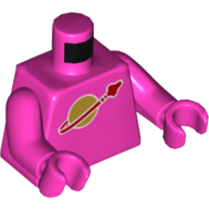 Torse classique logo de l'espace motif imprimé (version 2019), bras et mains rose foncé (Torso Classic Space Logo Print (2019 Version), Dark Pink Arms and Hands)