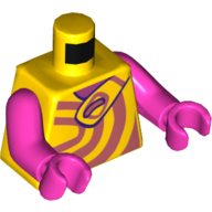 Débardeur de torse, motif de tourbillon de corail, et motif imprimé col, bras et mains rose foncé (Torso Tank Top, Coral Swirl Pattern, and Collar Print, Dark Pink Arms and Hands)