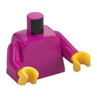Torse '2ND ANNIVERSARY LEGO Official Flagship Store 2020-2022' / logo LEGO dos motif imprimé, bras magenta, mains jaunes (Torso '2ND ANNIVERSARY LEGO Official Flagship Store 2020-2022' / LEGO Logo Back Print, Magenta Arms, Yellow Hands)