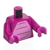 Torse, dragon rose vif ventre motif imprimé, bras magenta, mains rose foncé (Torso, Bright Pink Dragon Belly Print, Magenta Arms, Dark Pink Hands)