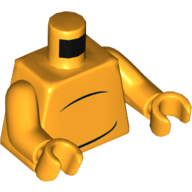 Visuel indicatif Rebrickable de Torse 2 noir courbes corps lignes motif imprimé, bras et mains orange clair vif (Torso 2 Black Curved Body Lines Print, Bright Light Orange Arms and Hands)