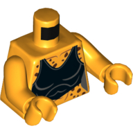 Visuel indicatif Rebrickable de Torse Cheetah taches, noir débardeur motif imprimé, bras et mains de lumière vive (Torso Cheetah Spots, Black Tank Top Print, Bright Light Arms and Hands)