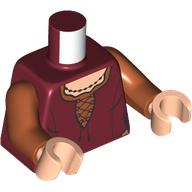 Visuel indicatif Rebrickable de Torse, tunique, chemise orange foncé, noir Collier imprimé, bras orange foncé, mains nougat clair (Torso, Tunic, Dark Orange Shirt, Black Necklace Print, Dark Orange Arms, Light Nougat Hands)