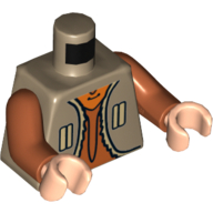 Visuel indicatif Rebrickable de Torse, Gilet avec poches verticales, Sous-vêtement orange foncé / Logo oiseau sur le dos motif imprimé (Ezra Bridger), bras orange foncé, mains nougat clair (Torso, Vest with Vertical Pockets, Dark Orange Undershirt / Bird Logo on Back Print (Ezra Bridger), Dark Orange Arms, Light Nougat Hands)