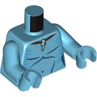 Visuel indicatif Rebrickable de Torse, na'vi poitrine nue, pendentif coquille, noir azur marques motif imprimé, bras et mains azur moyen (Torso, Na'vi Bare Chest, Shell Pendant, Dark Azure Markings Print, Medium Azure Arms and Hands)