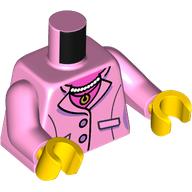 Visuel indicatif Rebrickable de Torse, veste, poches, collier, motif imprimé sous-chemise rose foncé, bras rose vif, mains jaunes (Torso, Jacket, Pockets, Necklace, Dark Pink Undershirt Print, Bright Pink Arms, Yellow Hands)