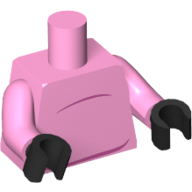 Visuel indicatif Rebrickable de Torse, ventre bosse / cochon queue sur motif imprimé dos, bras rose vif, mains noires (Torso, Belly Bump / Pig Tail on Back Print, Bright Pink Arms, Black Hands)