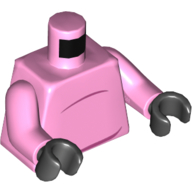 Visuel indicatif Rebrickable de Torse, ventre Bump imprimé, bras rose vif, mains noires (Torso, Belly Bump Print, Bright Pink Arms, Black Hands)