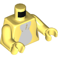 Visuel indicatif Rebrickable de Torse, blanc Fourrure motif imprimé, bras et mains jaune clair vif (Torso, White Fur Print, Bright Light Yellow Arms and Hands)
