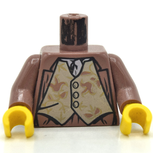 Torse, veste, ouvert sur gilet de beige imprimé (Gilderoy Lockhart), bras rouge sable, mains jaunes (Torso, Jacket, Open over Tan Vest Print (Gilderoy Lockhart), Sand Red Arms, Yellow Hands)