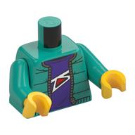Torse, veste, sous-vêtement violet foncé, motif imprimé à glissière, bras turquoise foncé, mains jaunes (Torso, Jacket, Dark Purple Undershirt, Zipper Print, Dark Turquoise Arms, Yellow Hands)