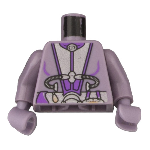 Visuel indicatif Rebrickable de Torse, costume de l'espace, argent et violet engrenage utilitaire motif imprimé (zam), bras et mains pourpre sable (Torso, Space Suit, Silver and Purple Utility Gear Print (Zam), Sand Purple Arms and Hands)