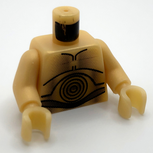 Torse, droïde, cercles concentriques motif imprimé (C-3PO), bras et mains or clair nacré (Torso, Droid, Concentric Circles Print (C-3PO), Pearl Light Gold Arms and Hands)