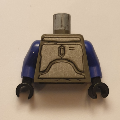 Torse, armure, argent Plaques imprimées (Jango Fett), bras violets, mains noires (Torso, Armor, Silver Plates Print (Jango Fett), Violet Arms, Black Hands)