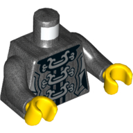 Visuel indicatif Rebrickable de Torse, armure, motif imprimé Boucles d'argent, bras titane nacré, mains jaunes (Torso, Armor, Silver Buckles Print, Pearl Titanium Arms, Yellow Hands)