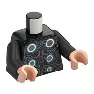 Visuel indicatif Rebrickable de Torse, armure, cercles bleus métalliques, motif imprimé foudre, bras titane nacré, mains nougat clair (Torso, Armor, Metallic Blue Circles, Lightning Print, Pearl Titanium Arms, Light Nougat Hands)