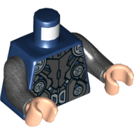Torse, armure avec cercles d'or et motif imprimé boucle (Thor), bras titane nacré, mains nougat clair (Torso, Armor with Gold Circles and Buckle Print (Thor), Pearl Titanium Arms, Light Nougat Hands)
