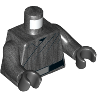Visuel indicatif Rebrickable de Torse, robe, Ceinture noire avec motif imprimé boucle argentée, bras titane nacré, mains noires (Torso, Robe, Black Belt with Silver Buckle Print, Pearl Titanium Arms, Black Hands)