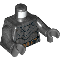 Visuel indicatif Rebrickable de Torse, droïde panneaux et circuits avec peeling peinture motif imprimé (ra-7), bras titane nacré, mains gris bleuté foncé (Torso, Droid Panels and Circuitry with Peeling Paint Print (RA-7), Pearl Titanium Arms, Dark Bluish Gray Hands)