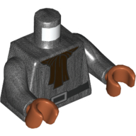 Visuel indicatif Rebrickable de Torse, veste, écharpe noire, motif : ceinture, bras titane nacré, mains orange foncé (Torso, Jacket, Black Scarf, Belt Print, Pearl Titanium Arms, Dark Orange Hands)