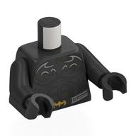 Visuel indicatif Rebrickable de Torse, armure, muscles, noir Batman logo, boucle de ceinture or motif imprimé, perles titane bras et main (Torso, Armor, Muscles, Black Batman Logo, Gold Belt Buckle Print, Pearl Titanium Arms and Hand)