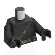 Visuel indicatif Rebrickable de Torse, armure de Batman, sangles grises, ceinture utilitaire beige foncé imprimé, bras et mains titane nacré (Torso, Batman Armor, Grey Straps, Dark Tan Utility Belt Print, Pearl Titanium Arms and Hands)