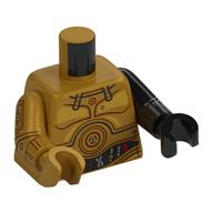 Torse, bras et mains impairs, protocole droïde, placage, fils imprimés, bras et main noirs gauches, bras et main en or nacré droite (Torso, Odd Arms and Hands, Protocol Droid, Plating, Wires Print, Left Black Arm and Hand, Right Pearl Gold Arm and Hand)