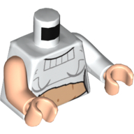 Torse, bras impairs, chemise, déchiré avec motif imprimé nageur nu (Padme Amidala), bras blanc gauche, bras nougat clair droit, mains nougat clair (Torso, Odd Arms, Shirt, Torn with Bare Midriff Print (Padme Amidala), Left White Arm, Right Light Nougat Arm, Light Nougat Hands)