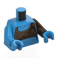 Torse, bras impairs, haut brun foncé, motif imprimé décorations argentées, bras brun foncé gauche, bras azur foncé droit, mains azur foncé (Torso, Odd Arms, Dark Brown Top, Silver Decorations Print, Left Dark Brown Arm, Right Dark Azure Arm, Dark Azure Hands)