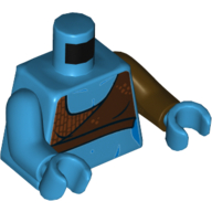 Visuel indicatif Rebrickable de Torse, Bras impairs, Crop haut, Marron foncé, Motif imprimé Midriff nu (Aayla Secura), Bras brun foncé gauche, Bras azur foncé droit, Mains azur foncé (Torso, Odd Arms, Crop Top, Dark Brown, Bare Midriff Print (Aayla Secura), Left Dark Brown Arm, Right Dark Azure Arm, Dark Azure Hands)