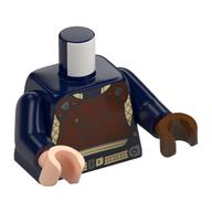 Torse, mains impaires, beige bet, poitrine brun rougeâtre, bretelles motif imprimé, bras bleu foncé, main gauche brun rougeâtre, main droite nougat clair (Torso, Odd Hands, Tan Bet, Reddish Brown Chest, Straps Print, Dark Blue Arms, Left Reddish Brown Hand, Right Light Nougat Hand)