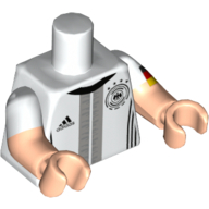Torse, double bras moulés, logos adidas et dfb / 'SCHWEINSTEIGER 7' dos imprimé, motif manches blanches, bras et mains nougat clair (Torso, Dual Molded Arms, Adidas and DFB Logos / 'SCHWEINSTEIGER 7' Back Print, White Sleeves Pattern, Light Nougat Arms and Hands)