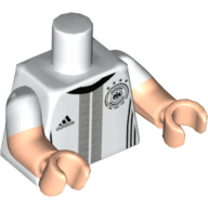 Torse, double bras moulés, logos adidas et dfb / 'KRAMER 20' dos motif imprimé, blanc manches, bras et mains nougat clair (Torso, Dual Molded Arms, Adidas and DFB Logos / 'KRAMER 20' Back Print, White Sleeves Pattern, Light Nougat Arms and Hands)