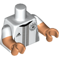 Torse, double bras moulés, logos adidas et dfb / 'ÖZIL 8' dos motif imprimé, blanc manches, bras et mains nougat (Torso, Dual Molded Arms, Adidas and DFB Logos / 'ÖZIL 8' Back Print, White Sleeves Pattern, Nougat Arms and Hands)