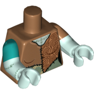 Visuel indicatif Rebrickable de Torse, deux bras moulés impairs, motif imprimé patchwork ragdoll, manche gauche nougat moyen, manche droite turquoise foncé, bras et mains vert d’eau clair (Torso, Odd Dual Molded Arms, Patchwork Ragdoll Print, Left Medium Nougat Sleeve, Right Dark Turquoise Sleeve Pattern, Light Aqua Arms and Hands)