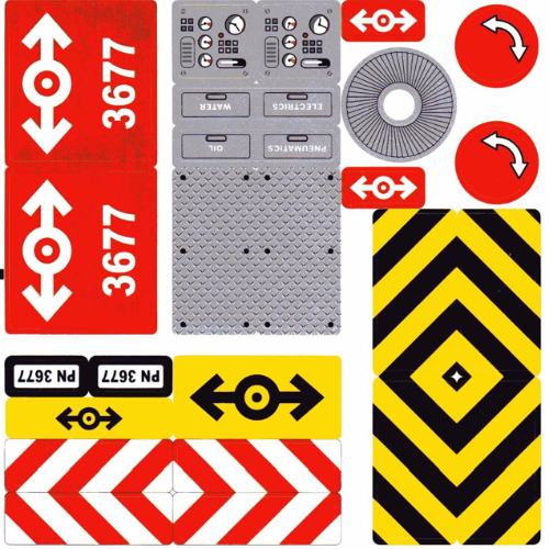 Visuel indicatif Rebrickable de Feuille d’autocollants pour le set 3677-1 (Sticker Sheet for Set 3677-1)