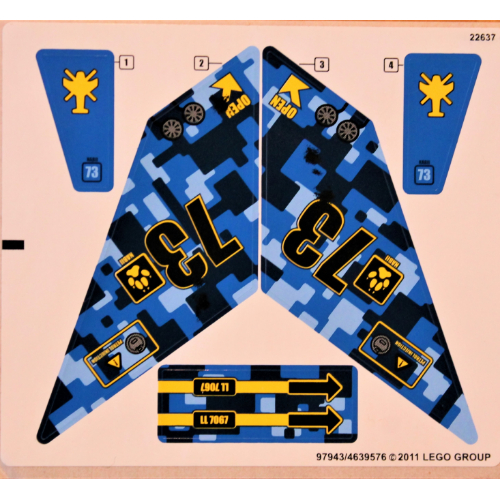 Visuel indicatif Rebrickable de Feuille d'autocollant 1 pour coffret 7067-1 (Sticker Sheet 1 for Set 7067-1)